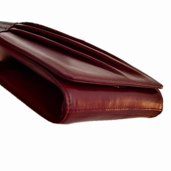 Rare FILENES Vintage Fine Italian Leather Shoulder Bag Small Burgundy Crossbody - Picture 6 of 11